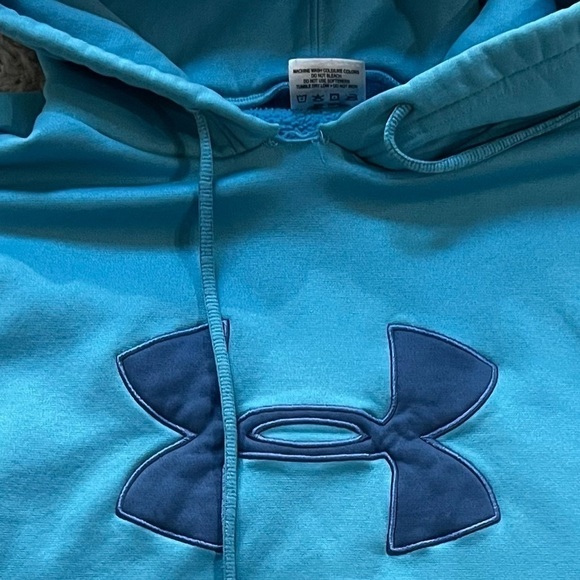 UNDER Armour Adult Medium Blue Hoodie, Fair/Good Preloved Condition - Picture 2 of 4
